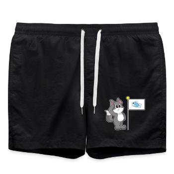Drapeau de chat - Short de bain - noir - Devant - AI Model Male 185 light (185cm)