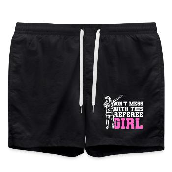 Arbitre de football - Short de bain - noir - Devant - AI Model Male 185 light (185cm)