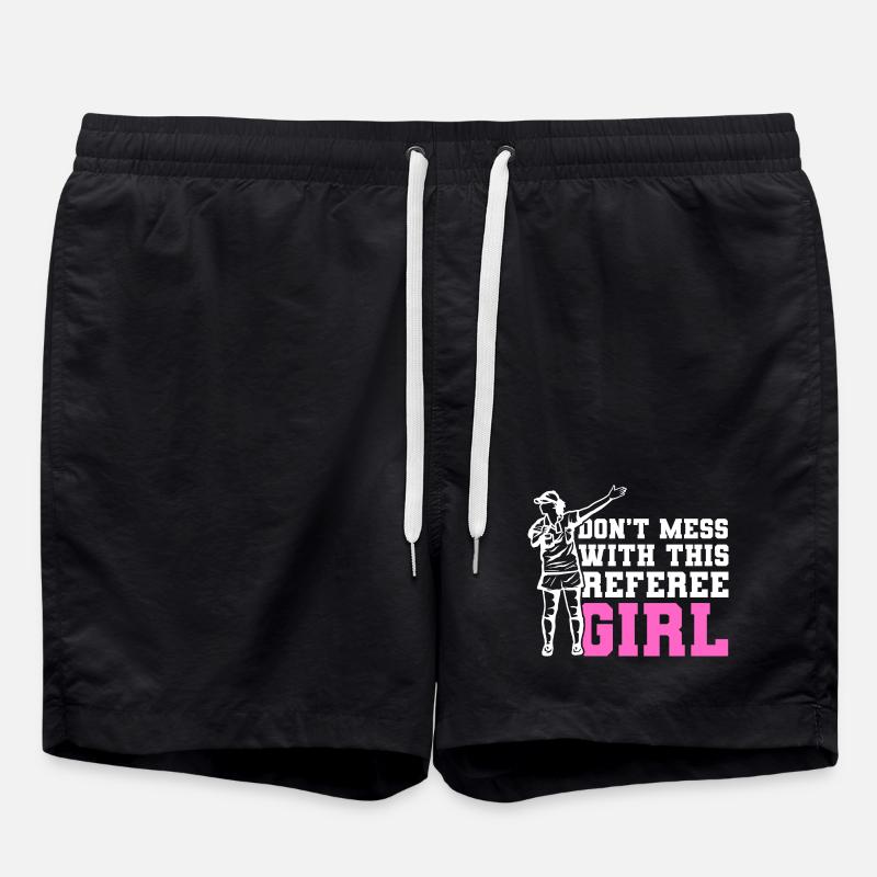 Soccer Referee - Swim Trunks - black