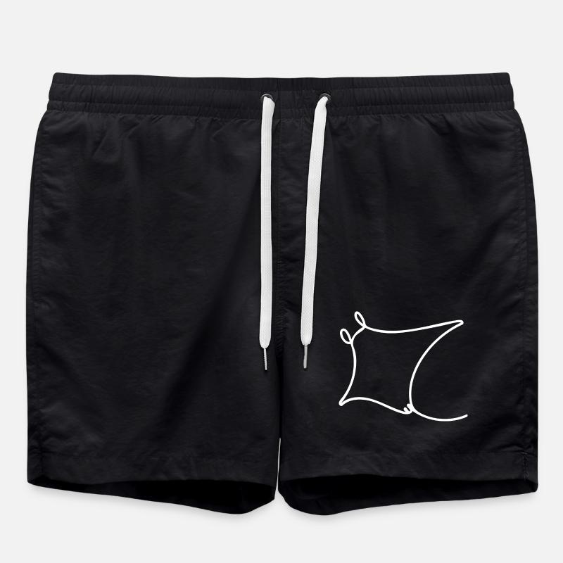 Oceanic Manta - Ray White - Badeshorts - Schwarz