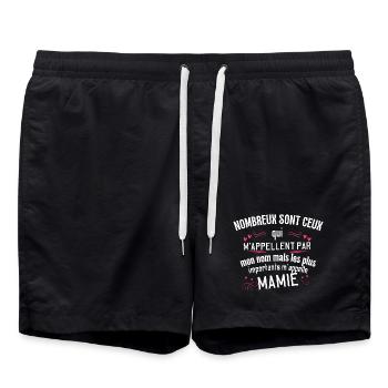 Mamie Bien-Aimée et Chérie - Short de bain - noir - Devant - AI Model Male 185 light (185cm)