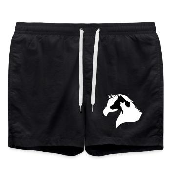 Horse, Dog, Cat Silhouette - Swim Trunks - black - Front - AI Model Male 185 light (185cm)