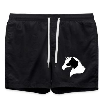 Silhouette de cheval majestueux avec tête de chien - Short de bain - noir - Devant - AI Model Male 185 light (185cm)