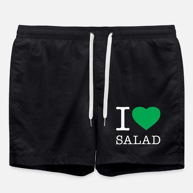 I LOVE SALAD - Swim Trunks - black