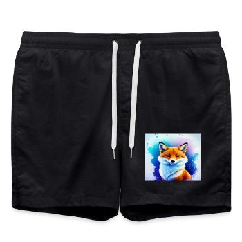 Neon Fee Fuchs - Badeshorts - Schwarz - Vorne - AI Model Male 185 light (185cm)