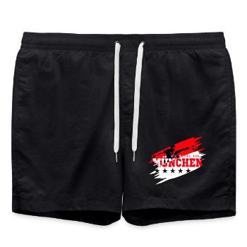 The Power of Munich Football Fan - Swim Trunks - black - Front - AI Model Male 185 light (185cm)