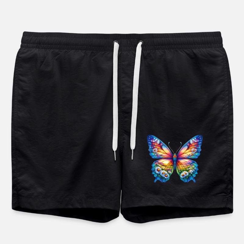 Schmetterlingsblumen Gänseblümchen Gänseblümchen - Badeshorts - Schwarz