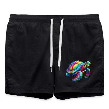 Schildkröte - Badeshorts - Schwarz - Vorne - AI Model Male 185 light (185cm)