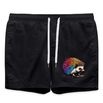 Hedgehog - Swim Trunks - black - Front - AI Model Male 185 light (185cm)