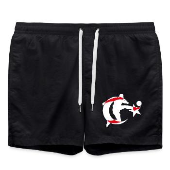 Fußball Türkei - Badeshorts - Schwarz - Vorne - AI Model Male 185 light (185cm)