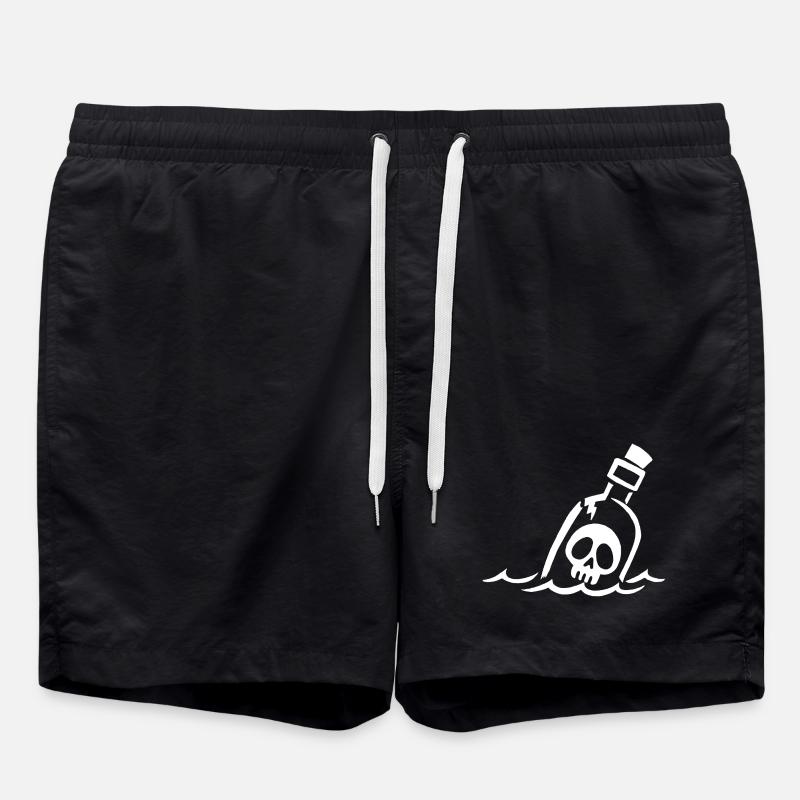 Crâne blanc en bouteille - Short de bain - noir