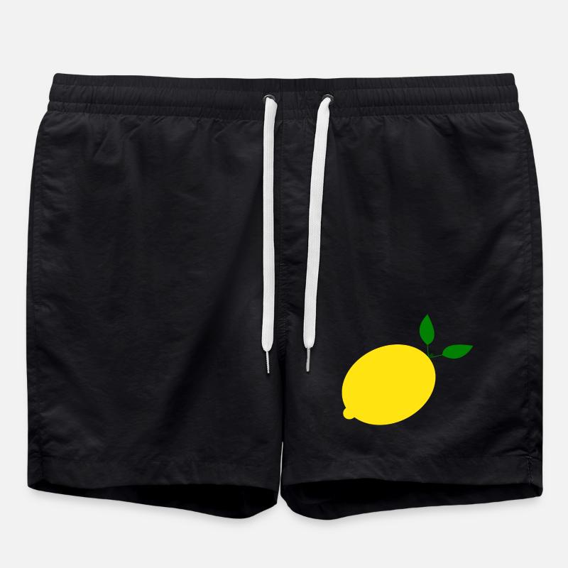 Zitrone Limone Limette - Badeshorts - Schwarz