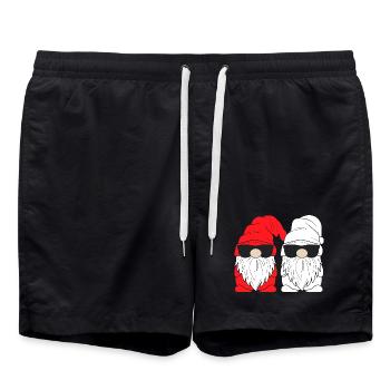 Doppel Santa Gnome Sonnenbrille - Badeshorts - Schwarz - Vorne - AI Model Male 185 light (185cm)