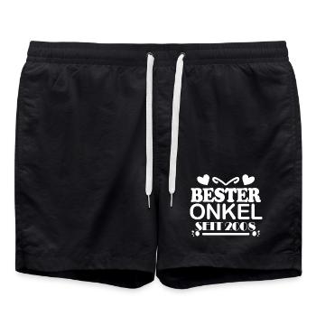 Bester Onkel seit 2008 - Badeshorts - Schwarz - Vorne - AI Model Male 185 light (185cm)