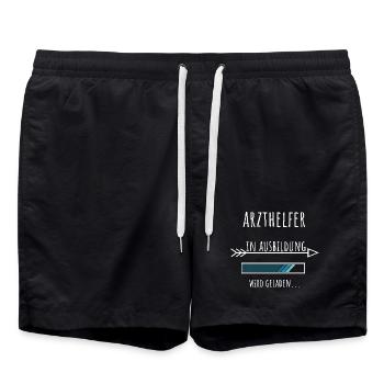 Arzthelfer Ausbildung Beruf Geschenk - Badeshorts - Schwarz - Vorne - AI Model Male 185 light (185cm)