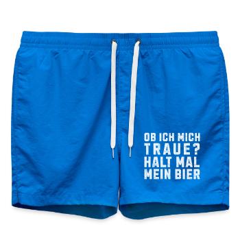 Ob ich mich traue? Halt mal mein Bier - Badeshorts - Cobalt blue - Vorne