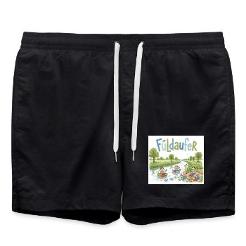 Fuldaufer : l’aventure fluviale ! - Short de bain - noir - Devant - AI Model Male 185 light (185cm)