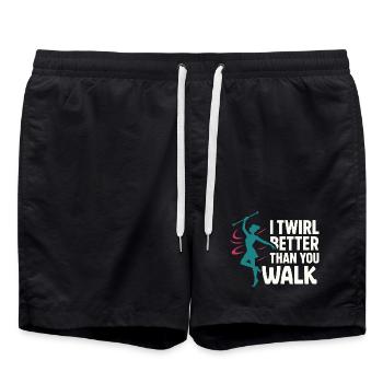 Bâton Twirler Majorette Captain Squad Club - Short de bain - noir - Devant - AI Model Male 185 light (185cm)