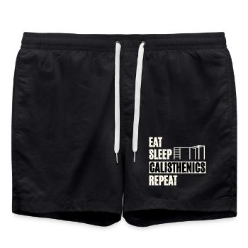 Eat Sleep Calisthenics - Swim Trunks - black - Front - AI Model Male 185 light (185cm)