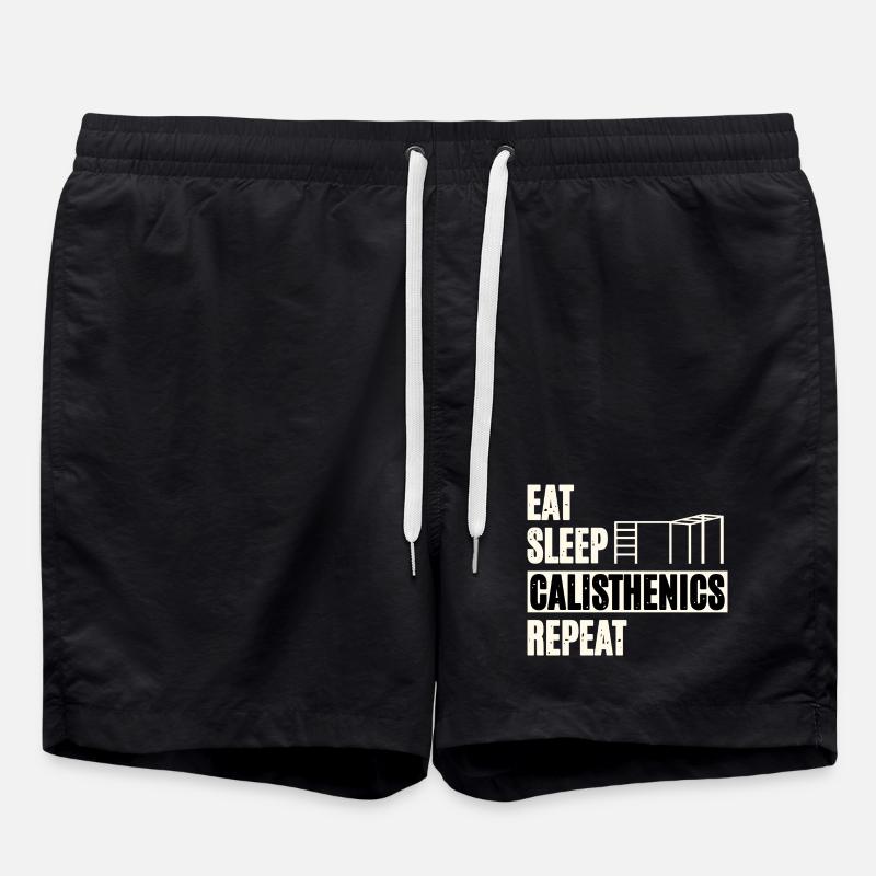 Eat Sleep Calisthenics - Swim Trunks - black