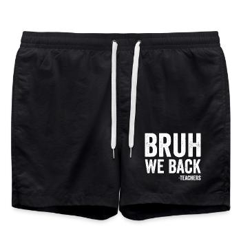 Brother, we're back, teacher, back to school - Swim Trunks - black - Front - AI Model Male 185 light (185cm)