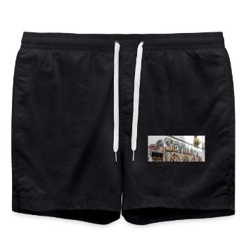 Sevilla Street Graffiti Flamenco - Badeshorts - Schwarz - Vorne - AI Model Male 185 light (185cm)