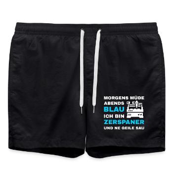 Machinistes Opérateurs de machines de découpe Tour CNC Métaux - Short de bain - noir - Devant - AI Model Male 185 light (185cm)
