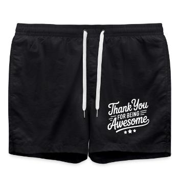 Danke, dass du großartig und inspirierend bist - Badeshorts - Schwarz - Vorne - AI Model Male 185 light (185cm)