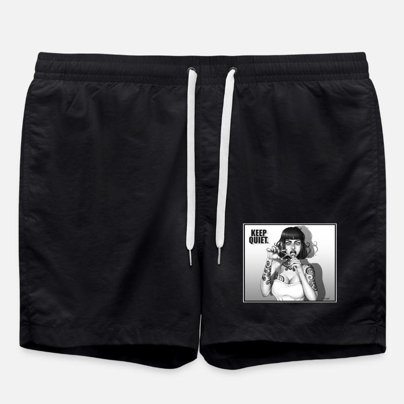 KEEP_QUIET - Badeshorts - Schwarz
