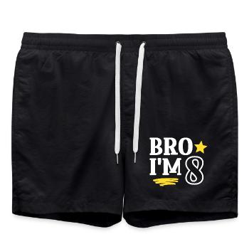 Frère j’ai 8 ans Drôle Cool Anniversaire - Short de bain - noir - Devant - AI Model Male 185 light (185cm)