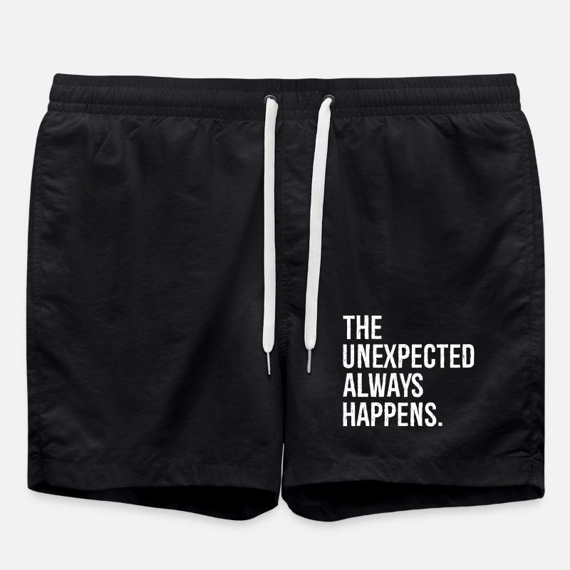 the unexpected always happens funny - Badeshorts - Schwarz