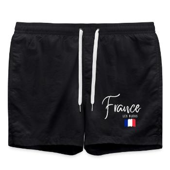 Fabriqué en France, racines françaises - Short de bain - noir - Devant - AI Model Male 185 light (185cm)