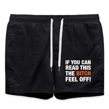 Motorradfahrer-Beifahrer - Badeshorts - Schwarz - Vorne - AI Model Male 185 light (185cm)