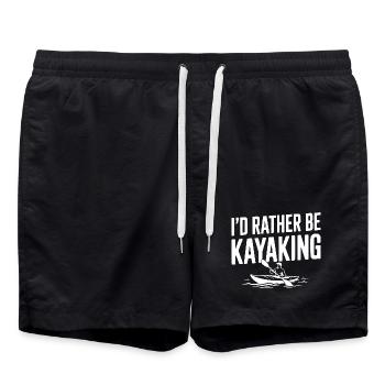 Ich würde lieber Kajak fahren - Badeshorts - Schwarz - Vorne - AI Model Male 185 light (185cm)