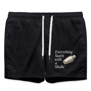Shaker Stuck Mixologue débutant - Short de bain - noir - Devant - AI Model Male 185 light (185cm)