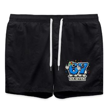 67 Six Seven Meme Carnaval Costume Carnaval Funny - Short de bain - noir - Devant - AI Model Male 185 light (185cm)