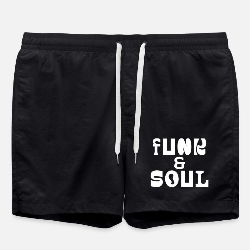 Funk and Soul Bold Typography  - Swim Trunks - black