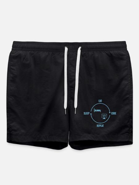 Eat Sleep Code Repeat - Programmierer Kreislauf - Badeshorts - Schwarz