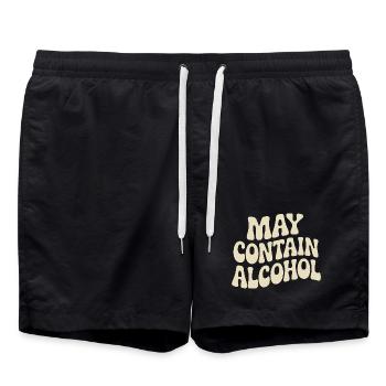 May Contain Alcohol Alkohol Mallorca Saufen JGA - Badeshorts - Schwarz - Vorne - AI Model Male 185 light (185cm)