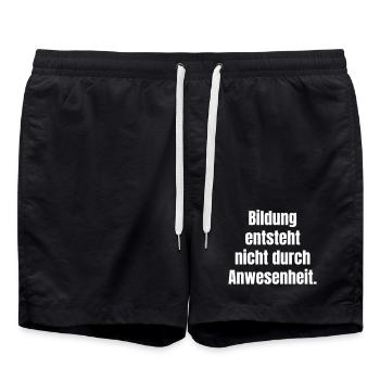 L’éducation se crée par l’activité - Short de bain - noir - Devant - AI Model Male 185 light (185cm)