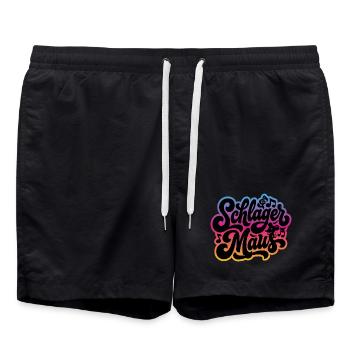 Schlager Maus - Schlagermaus - Schlagermusik - Swim Trunks - black - Front - AI Model Male 185 light (185cm)