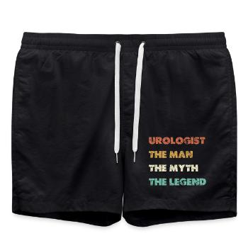 Urologist The Man Myth Legend - Swim Trunks - black - Front - AI Model Male 185 light (185cm)
