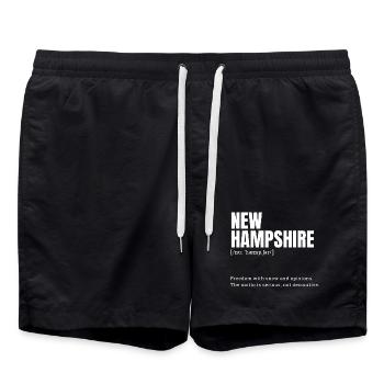 New Hampshire Schneetext - Badeshorts - Schwarz - Vorne - AI Model Male 185 light (185cm)