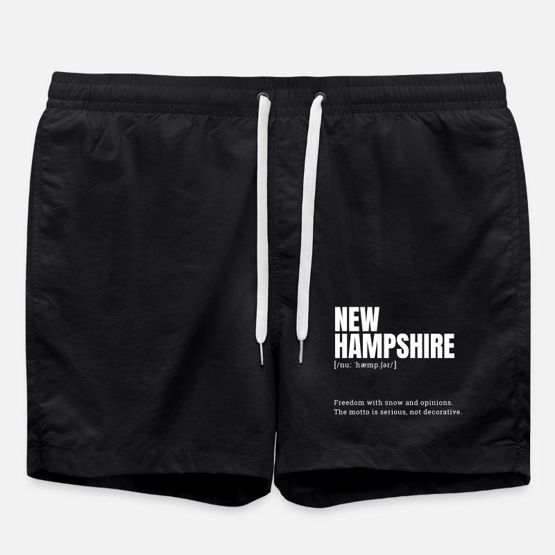 New Hampshire Schneetext - Badeshorts - Schwarz