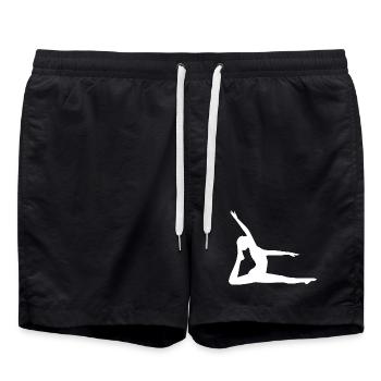 Yoga Silhouettes Blanches - Short de bain - noir - Devant - AI Model Male 185 light (185cm)