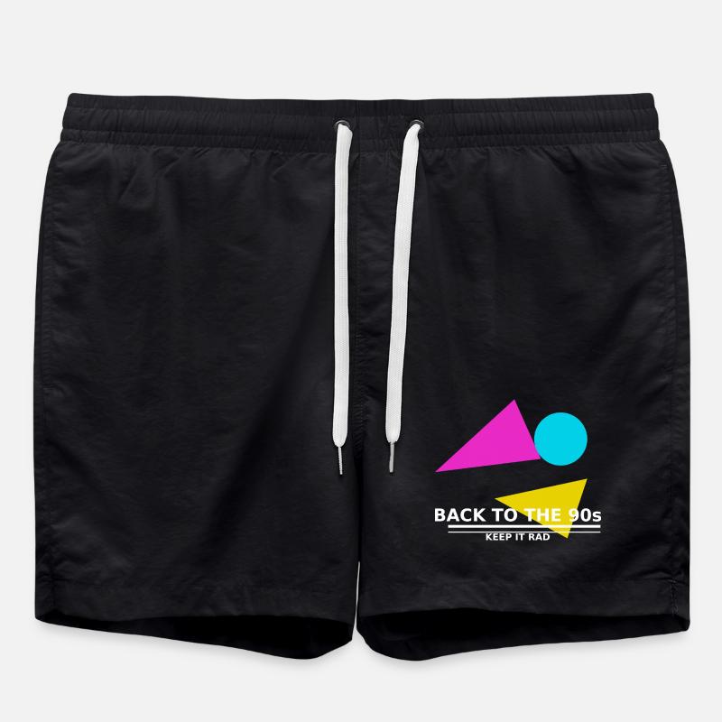 90s_tshirt_design - Swim Trunks - black