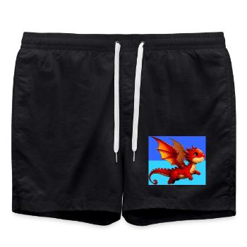 dragon - Swim Trunks - black - Front - AI Model Male 185 light (185cm)