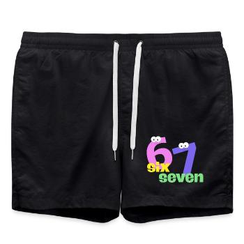 Six Seven Trend - Swim Trunks - black - Front - AI Model Male 185 light (185cm)