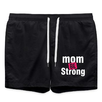 Be Strong Mom Empowerment Shirt - Badeshorts - Schwarz - Vorne - AI Model Male 185 light (185cm)