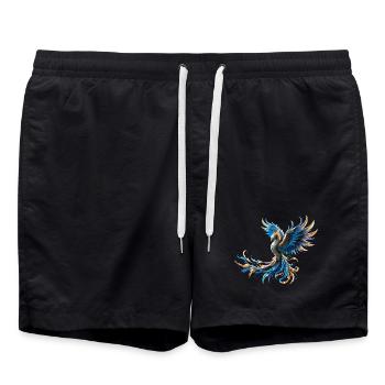 Fire Blue Phoenix - Swim Trunks - black - Front - AI Model Male 185 light (185cm)